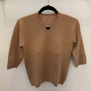 Tan V-Neck Sweater
